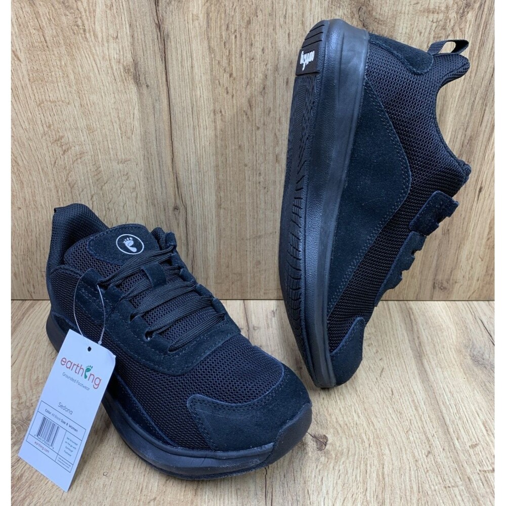 Earthing Sedona Women’s Grounded Sneakers  All Black Size US 8 / EU 39  New